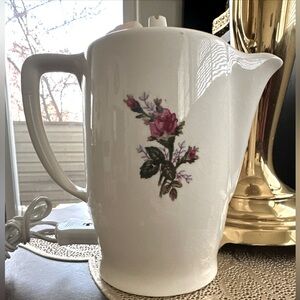 Vintage Ceramic Floral Electric Teapot; Japan 1930's